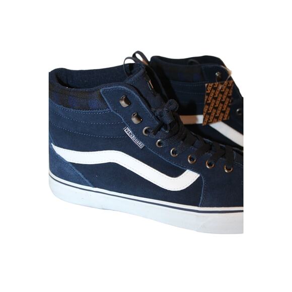 NEW MEN'S SZ 11 13 VANS FILMORE HI VANSGUARD‎ SUEDE SNEAKERS BLUE WHITE - Picture 2 of 7